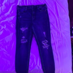 medium wash american eagle ripped skinny jeans